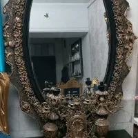 آینه و شمعدان پلی استر و ساعت قدی