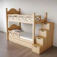 تخت دو طبقه تمام چوب