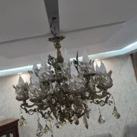 یک جفت لوستر قدیمی تمام برنز