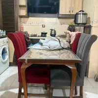 مبل قرمز طوسی مینیمال هفت نفره