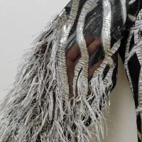 لباس مجلسی بلند مشکی نقره ای بسیار شیک وسالم|لباس|محمدشهر, شهرک نگین|دیوار