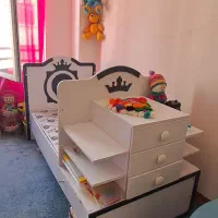 تخت و کمد کودک و نوجوان همرا تشک نو رویال