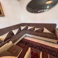 مبل ۸ نفره چوب و چرم|مبلمان خانگی و میز عسلی|کاشان, امیرکبیر|دیوار