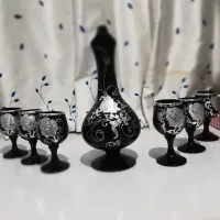 ست پارچه و لیوان مشکی شیک