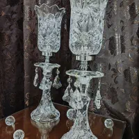 شمعدان کریستال بوهمیا خورشیدی حک لیزری|صنایع دستی و سایر لوازم تزئینی|تهران, پونک|دیوار
