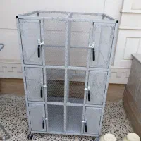 فروش یک عدد قفس فلزی با تعدادی مرغ عشق