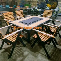 میزو صندلی چوبی فلزی /صندلی روف فضای باز