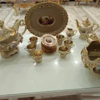 سرویس پذیرایی چینی طلاکوب گل برجسته لیلی ومجنون