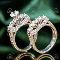 حلقه و پشت حلقه مدل نارنیا جواهر تمام نقره روز زن