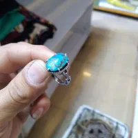 انگشتر نقره فیروزه (کار دست)درباری