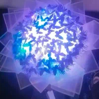 بوکت پروانه ای و گل های ربانی|گل مصنوعی|گرگان, |دیوار