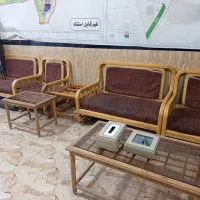 مبلمان دفتری چوبی  6نفری با به دوتا میزعسلی