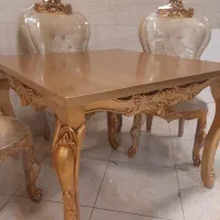 مبل سلطنتی تاج عروس۷نفره با غذاخوری۴نفره ومیز عسلی|مبلمان خانگی و میز عسلی|زنجان, |دیوار