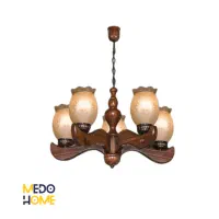 لوستر سه شاخه چوبی