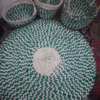 صنایع دستی حصیری سفره لوستر کلاه و بادبزن