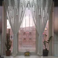 پرده مکرومه مناسب پنجره و بالای تخت|پرده، رانر، رومیزی|خرمآباد, |دیوار