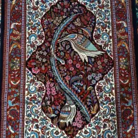 فرش دستباف زرع و نیم ۱۶۰ مرغ ماهی‌خوار