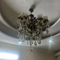 لوستر تمام برنجی 8 شعله در حد نو|لوستر و چراغ آویز|اردبیل, |دیوار