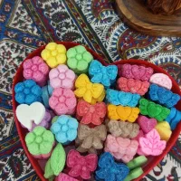 نمک رنگی و قند تزئینی انواع طرح و رنگ دلخواه شما