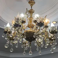 لوستر برنجی ۱۶ شعله