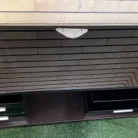 میز تلویزیون شیشه و چوب