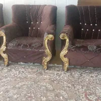 فروش مبل دسته دوم در حد نو با میز عسلی هفت نفر