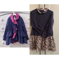 پالتو فوتر اصل وپیراهن بافت دخترانه