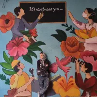 نقاشی دیواری میکروسمنت ورق طلا