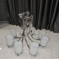 لوستر ۸ شاخه استیل نو|لوستر و چراغ آویز|اصفهان, فیض|دیوار