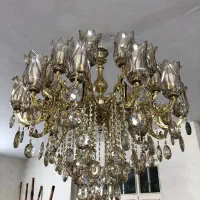 لوستر کریستال تمام برنج نو نو ۲۴ شعله سلطنتی|لوستر و چراغ آویز|تهران, کیانشهر|دیوار