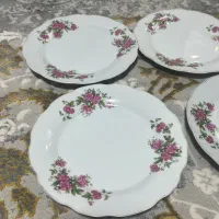 بشقاب پلوخوری گل سرخی ژاپنی ۳ دست