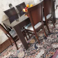 میز وصندلی ناهار خوری 6نفره چوب راش نونو