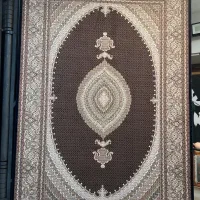 فرش ماشینی ریزماهی سرمه ای بافت کاشان ۱۲۰۰شانه