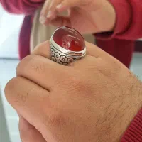 انشگتر نقره/عقیق/مالاکیت/دست ساز|جواهرات|آباده, |دیوار