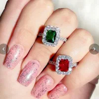 انگشتر جواهر تمام نقره مدل امرالدکات رنگی رنگی|بدلیجات|تبریز, |دیوار