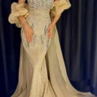 لباس مجلسی کار شده ،لباس عقدی ، بله برون ،