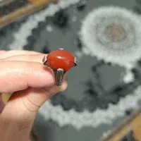 انگشتر عقیق اصل و رکاب دست‌ساز نقره