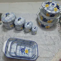 سرویس قابلمه و تابه وپاسماوری گل پنبه ای