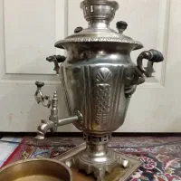 سماور زغالی ذغالی تمام برنجی قدیمی عتیقه بکر بکر|کلکسیون اشیاء عتیقه|اصفهان, خانه اصفهان|دیوار