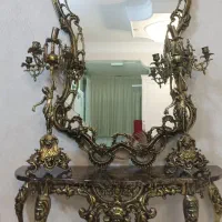 ایینه وشمعدان برنز|بوفه، ویترین، کنسول|قم, زنبیل آباد|دیوار