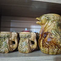 پارچ و لیوان سفالی قدیمی