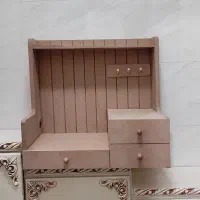 کافیبار وشلف چوبی بدون رنگ به صورت خام