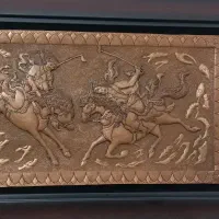 تابلو قلمزنی برجسته مینیاتور چوگان