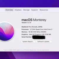 لپ تاپ اپل مک بوک پرو i7 16Gb 500ssb|رایانه همراه|اصفهان, مسجد مصلی|دیوار
