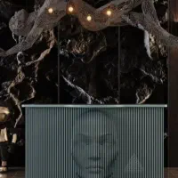 میز پذیرش تمام چوب با طراحی خاص برای رستوران ،مطب