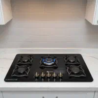 فروش اجاق گاز شیشه ای رومیزی 5 شعله ترموکوبل دار