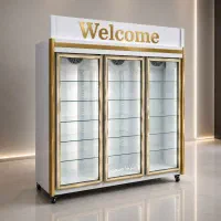 تولیدی یخچال ویترینی سه درب فروشگاه سوپرمارکت