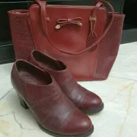 ست کیف و کفش چرم زنانه سایز ۴۰