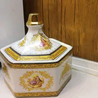 کریستال والتر گل لاله لیلی و مجنون طلاکوب آجیل|ظروف سرو و پذیرایی|مشهد, امام رضا (ع)|دیوار