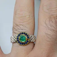 انگشتر نقره زمرد پنجشیر افغانستان طبیعی